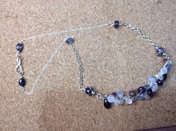 Gemstone Thai Karen silver choker necklace
