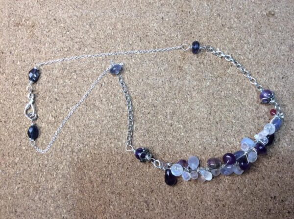 Gemstone Thai Karen silver choker necklace