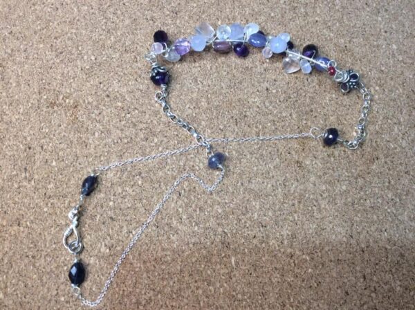 Gemstone Thai Karen silver choker necklace
