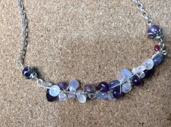 Gemstone Thai Karen silver choker necklace