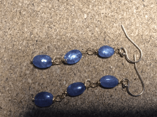 Tanzanite gold vermeil earrings - handmade by Designs on Benbecula