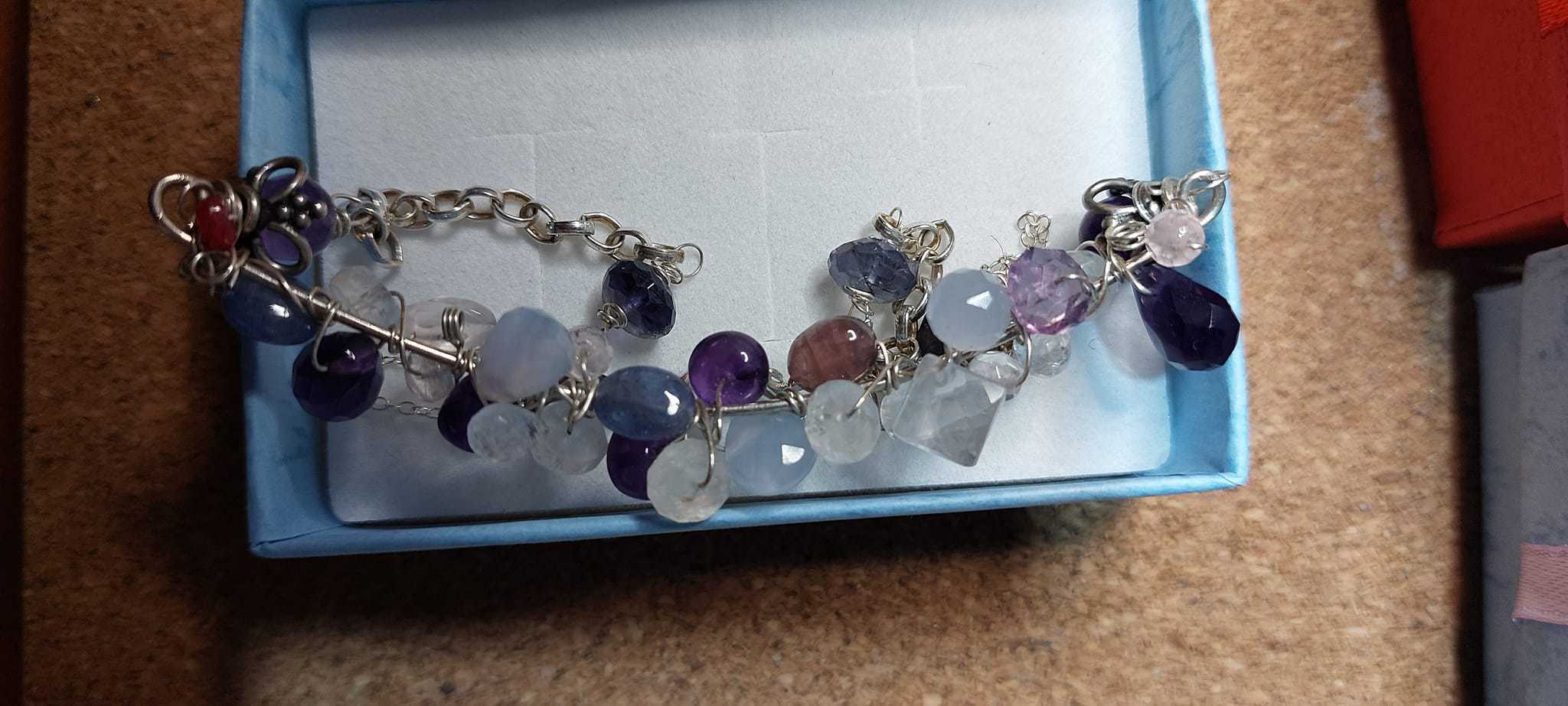 Gemstone Thai Karen silver choker necklace - Image 1