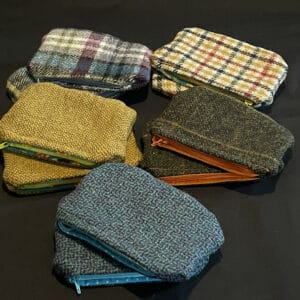 Shetland Tweed Coin Purse - Dark Green/Brown - handmade by SHetland by Sheila Hankin (view 3)
