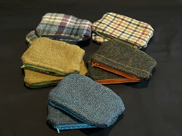 Shetland Tweed Coin Purse - Dark Green/Brown - handmade by SHetland by Sheila Hankin (view 3)