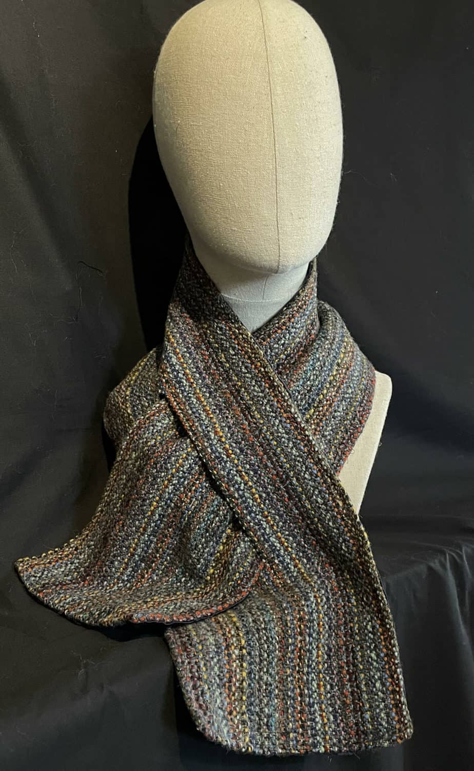 Shetland Tweed Wrap Through Scarf - Image 3