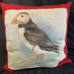 Shetland Tweed and Linen Cushion – Puffin