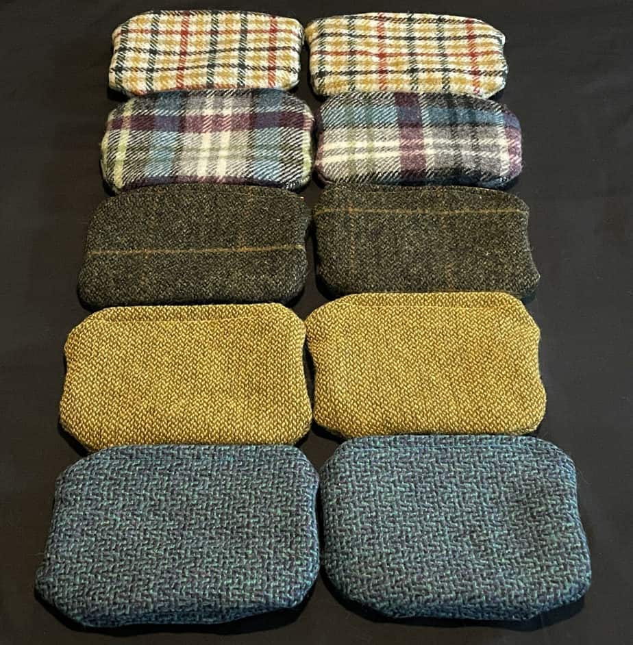 Shetland Tweed Coin Purse - Dark Green/Brown - handmade by SHetland by Sheila Hankin (view 2)