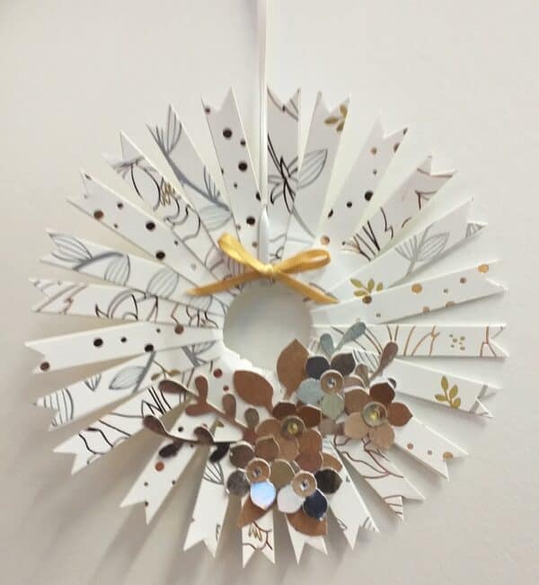 Mini Paper Wreath - gold/silver