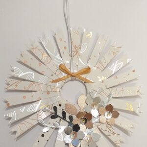Mini Paper Wreath - gold/silver - Image 1