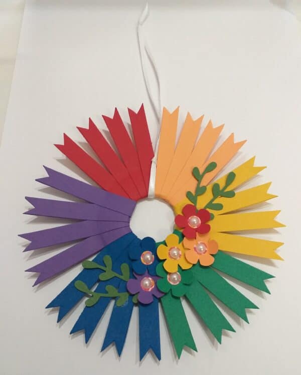 Mini Paper Wreath - Rainbow