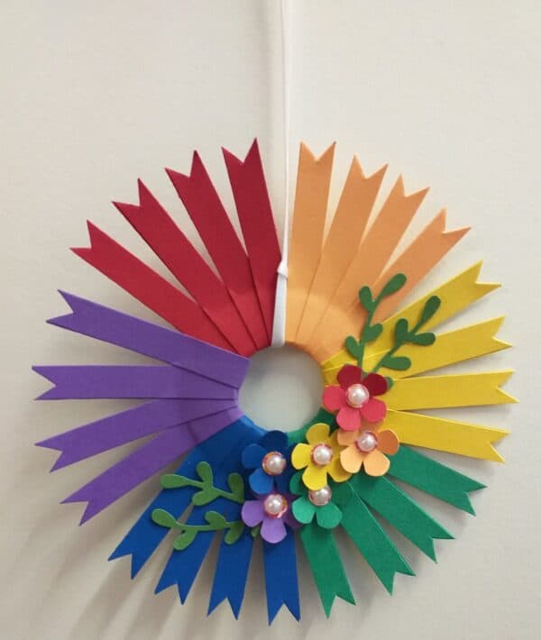 Mini Paper Wreath - Rainbow