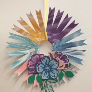 Mini Paper Wreath - marbled - Image 2