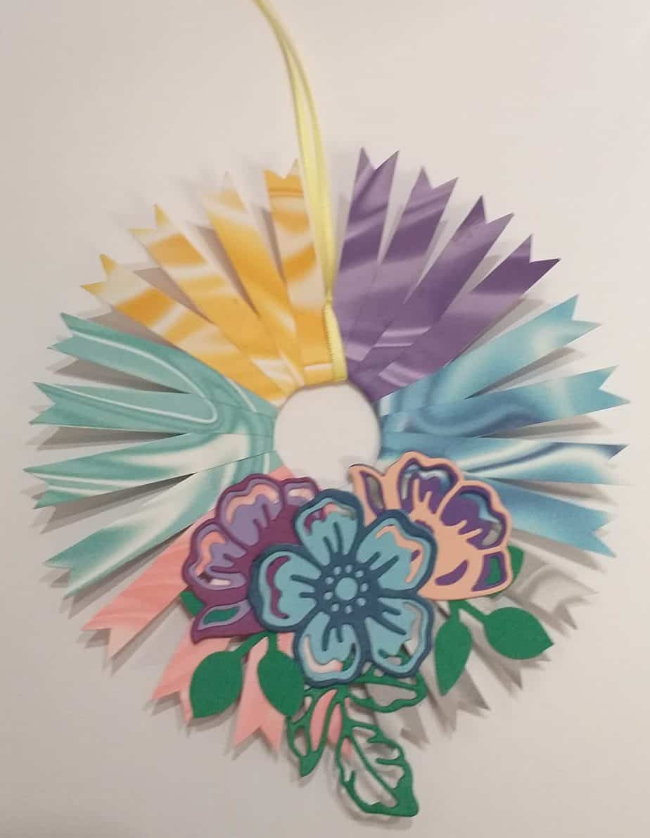 Mini Paper Wreath - marbled - Image 1