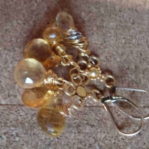 Gold citrine earrings - Image 4