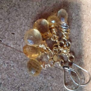 Gold citrine earrings - Image 3