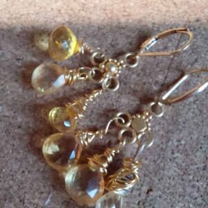 Gold citrine earrings - Image 2