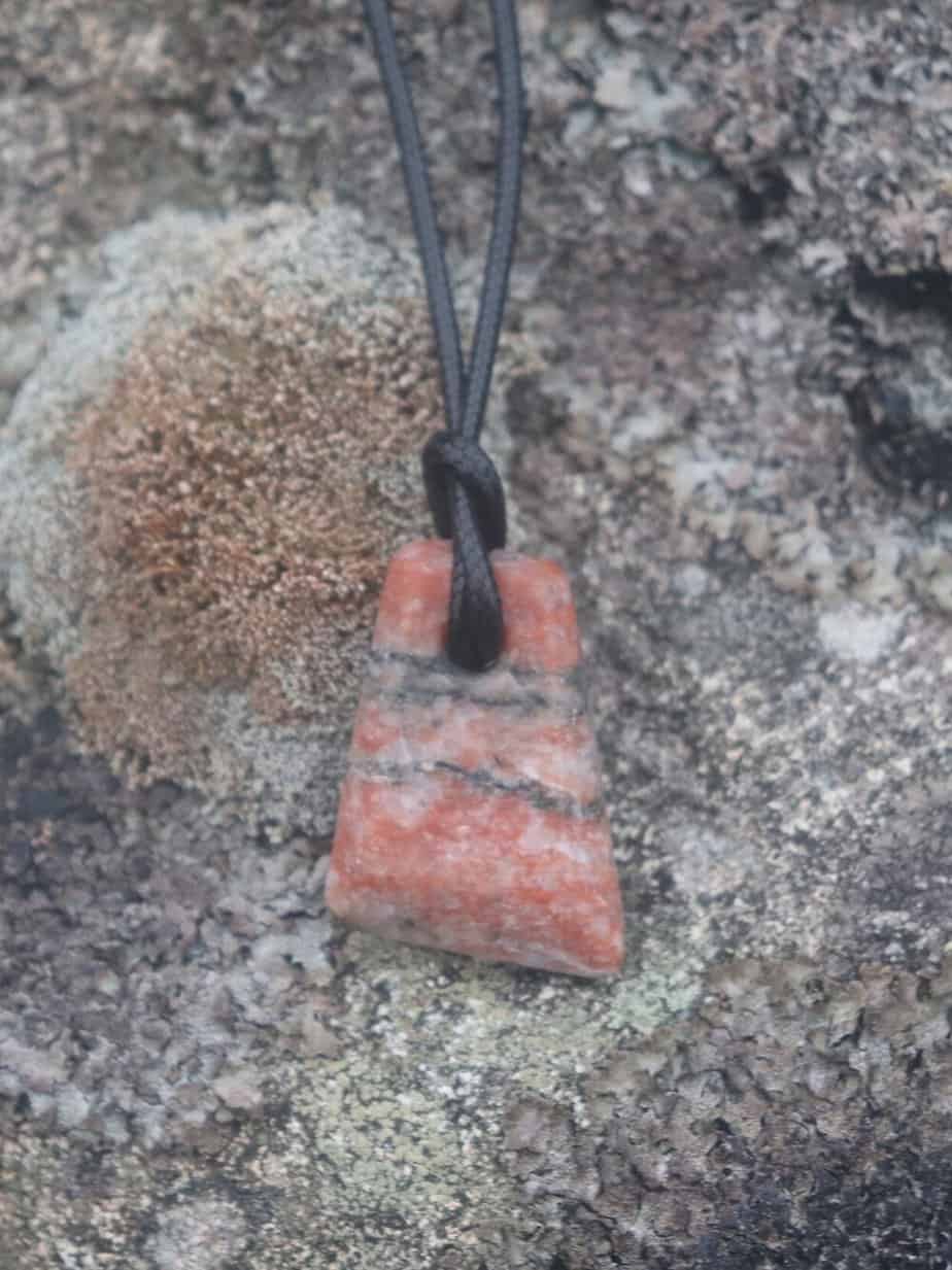 Small Pink Gneiss pendant - handmade by Gneiss Things