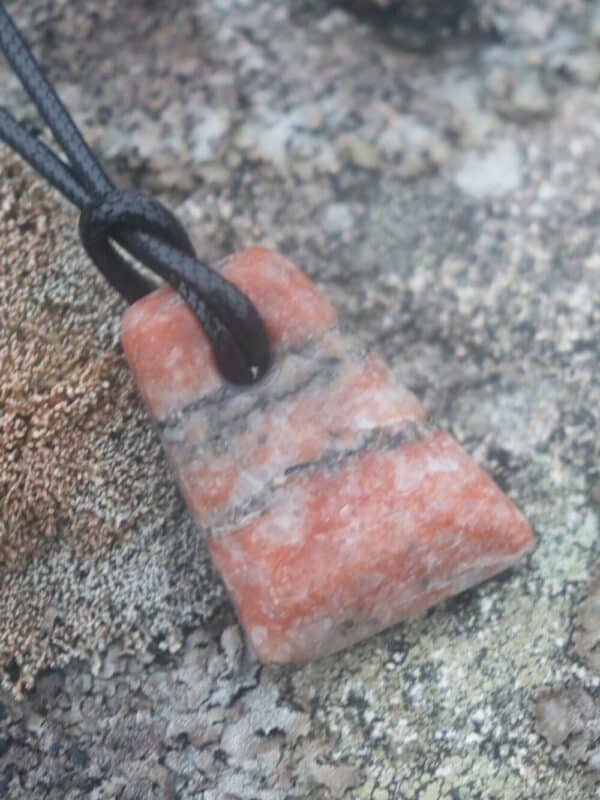 Small Pink Gneiss pendant - handmade by Gneiss Things (view 2)