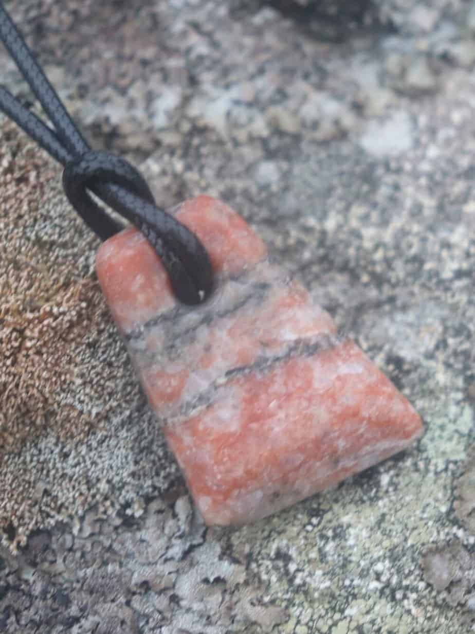 Small Pink Gneiss pendant - handmade by Gneiss Things (view 2)