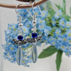 Blue, Fairy, Earrings, Silver Plated - handmade by Indigo Berry