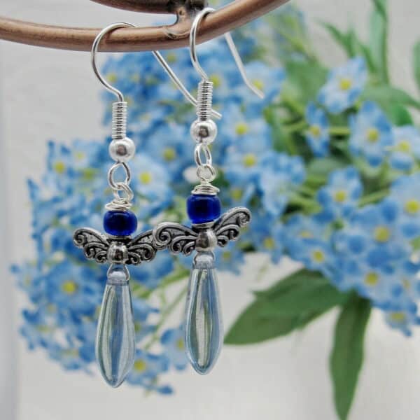Blue, Fairy, Earrings, Silver Plated - handmade by Indigo Berry