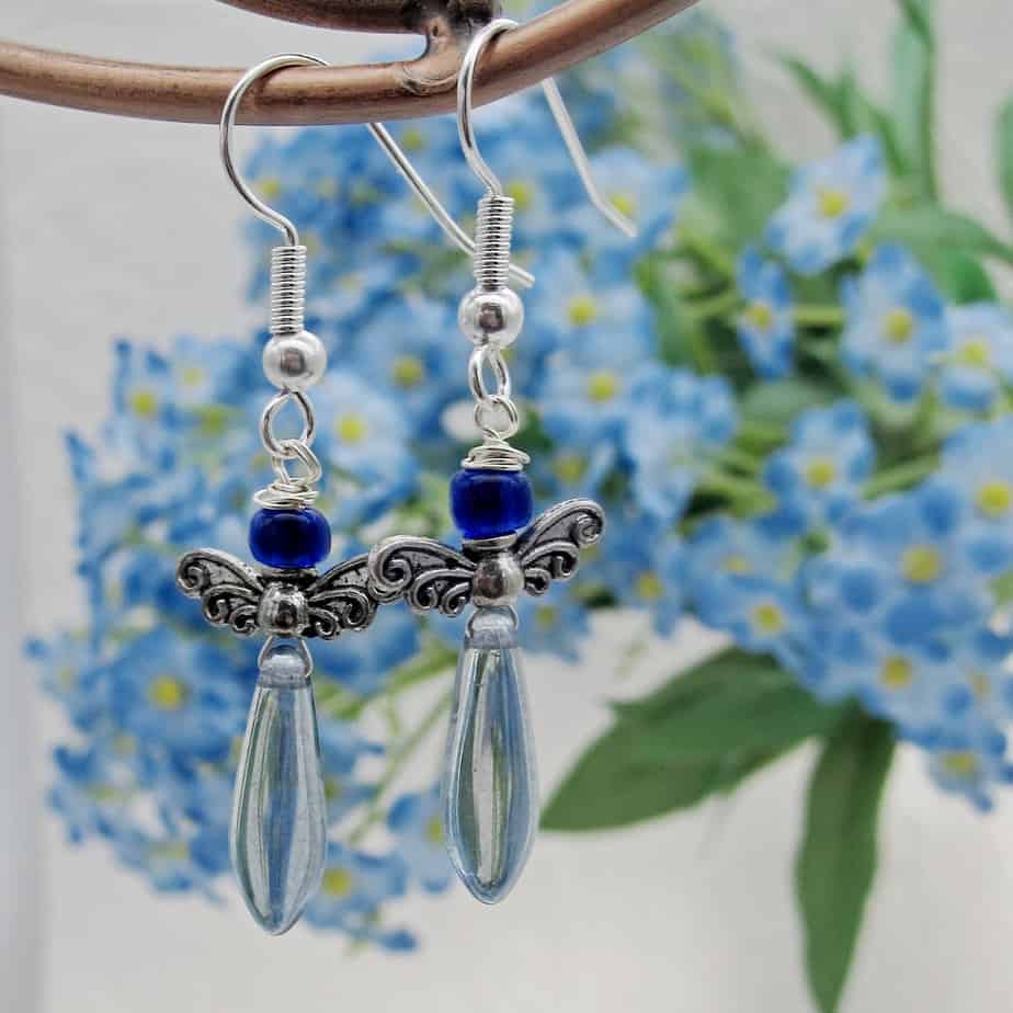 Blue, Fairy, Earrings, Silver Plated - handmade by Indigo Berry