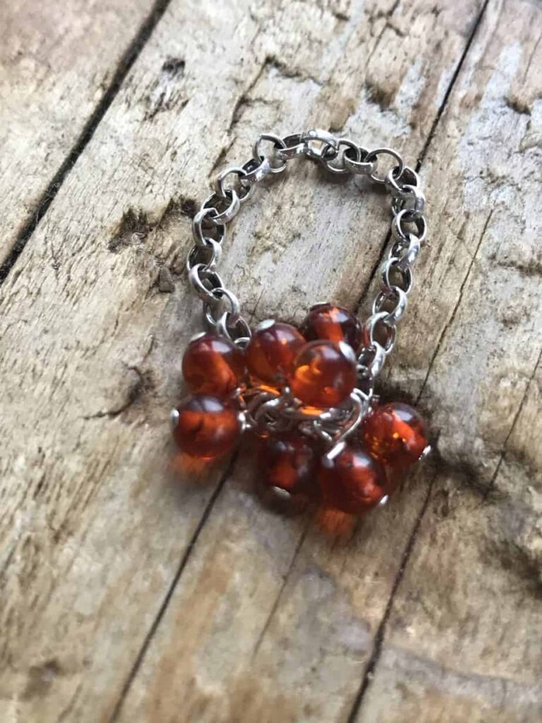 Unique Sterling Silver and Amber ring