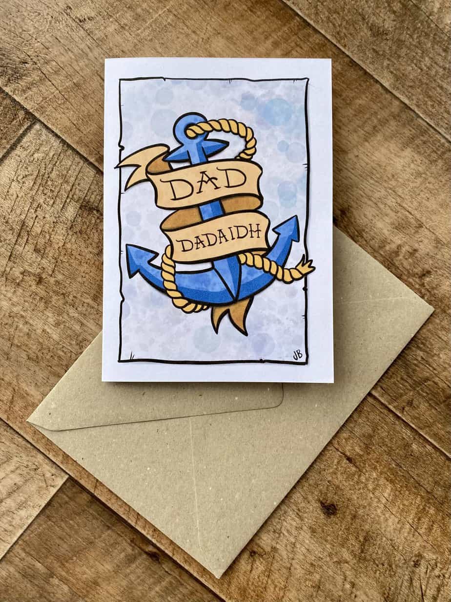 Dad / Dadaidh Father’s Day card in English & Scottish Gaelic - Image 1