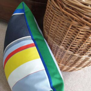 Primary Broad Stripe Bute Fabrics Cushion 19" x 19" - handmade by Myler Decor (view 4)