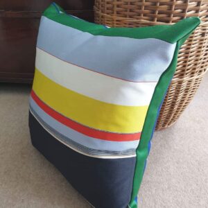 Primary Broad Stripe Bute Fabrics Cushion 19" x 19" - handmade by Myler Decor (view 2)