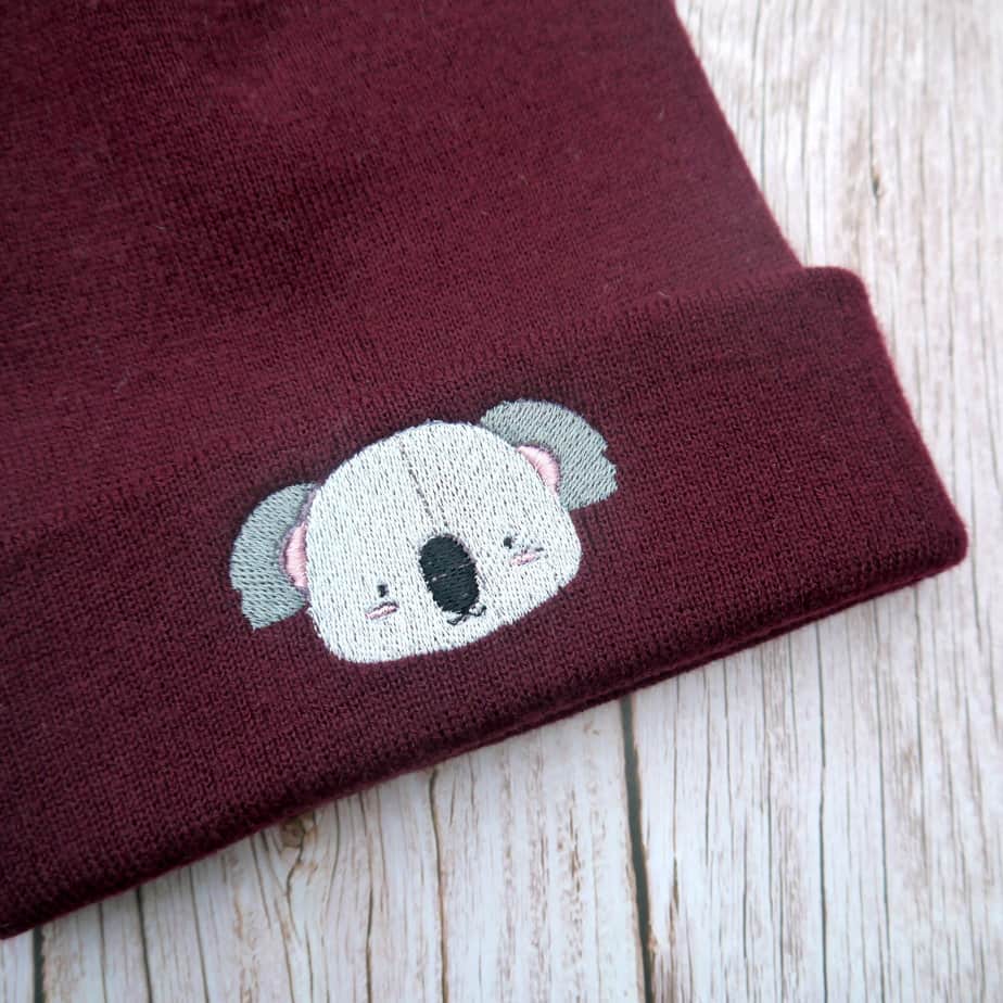 Lovely Koala Embroidered Beanie - Image 1