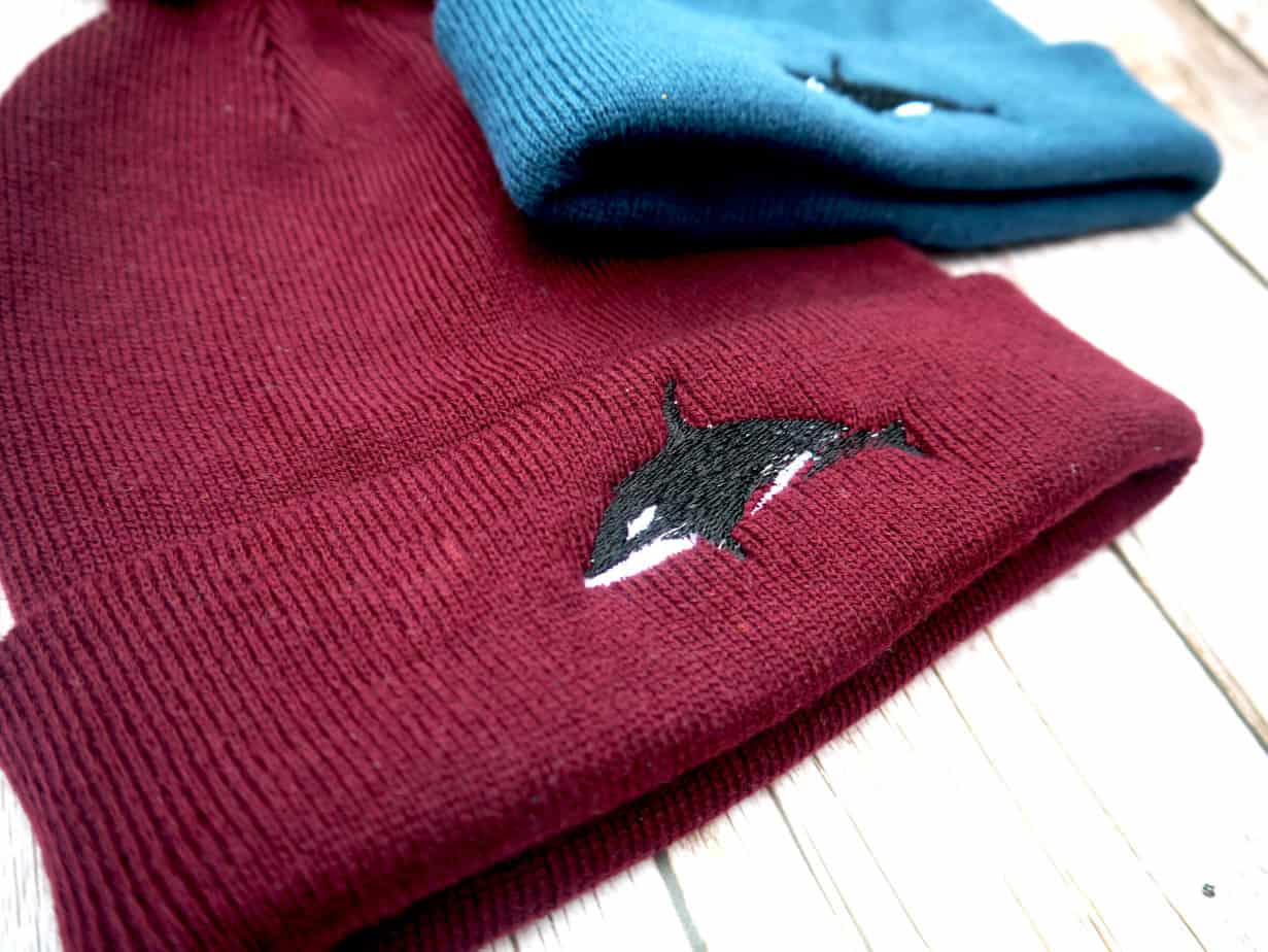 Lovely Orca Embroidered Beanie With Bobble - Image 6