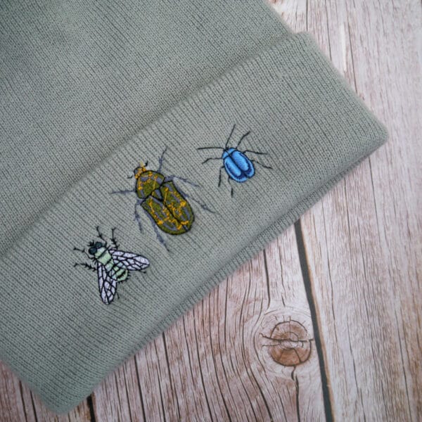 Fun Bug Minibeast Embroidered Beanie