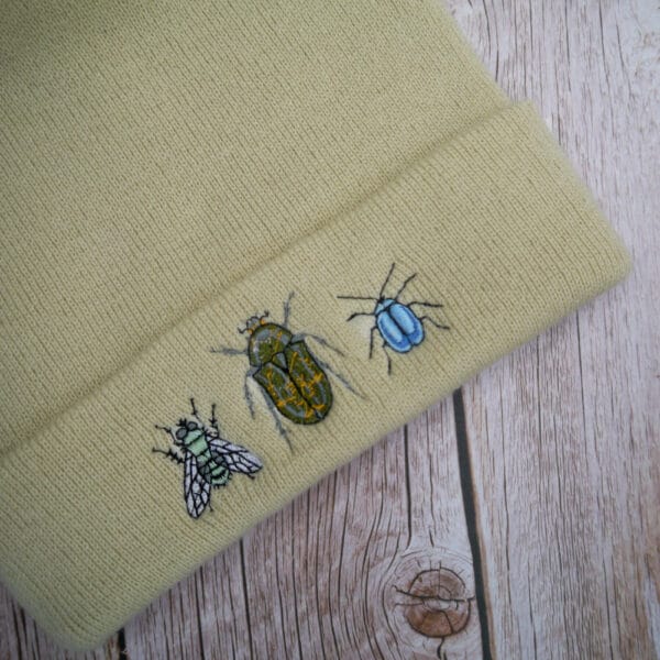 Fun Bug Minibeast Embroidered Beanie