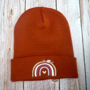 Lovely Boho Rainbow Embroidered Beanie - Image 2