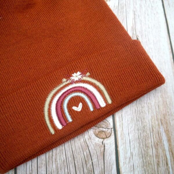 Lovely Boho Rainbow Embroidered Beanie