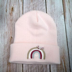 Lovely Boho Rainbow Embroidered Beanie - Image 4
