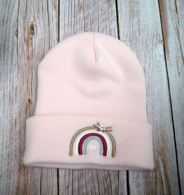 Lovely Boho Rainbow Embroidered Beanie
