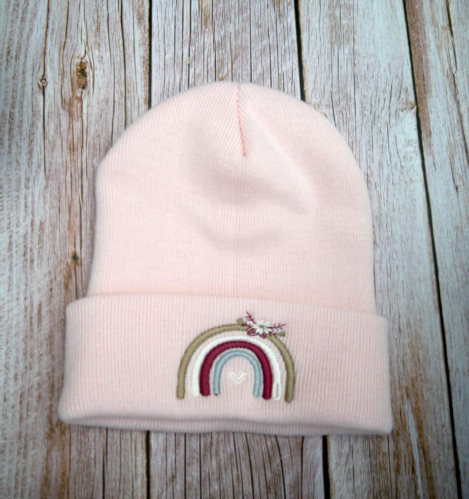 Lovely Boho Rainbow Embroidered Beanie - Image 4