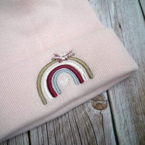 Lovely Boho Rainbow Embroidered Beanie - Image 3