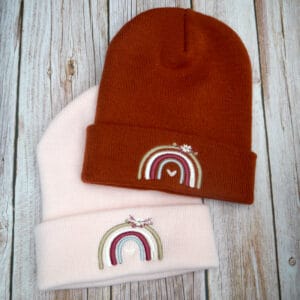 Lovely Boho Rainbow Embroidered Beanie - Image 5