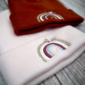 Lovely Boho Rainbow Embroidered Beanie - Image 6