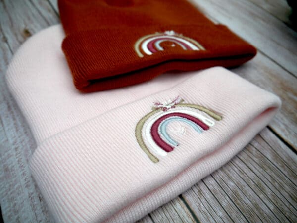 Lovely Boho Rainbow Embroidered Beanie