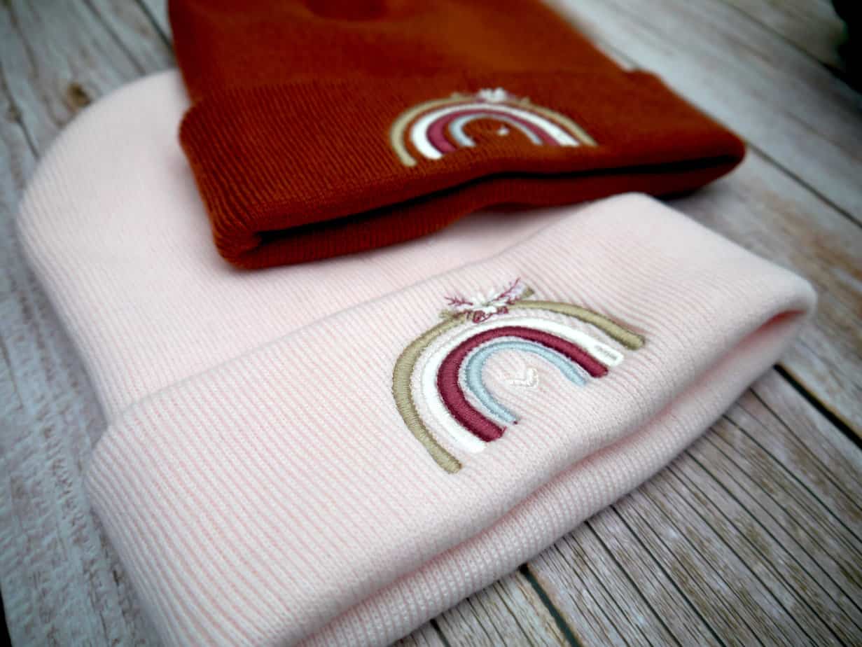 Lovely Boho Rainbow Embroidered Beanie - Image 6