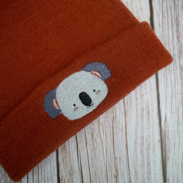 Lovely Koala Embroidered Beanie