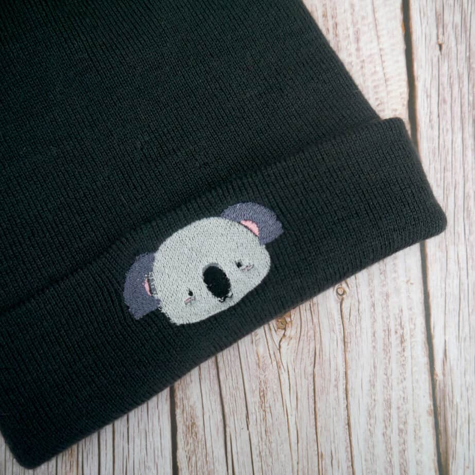 Lovely Koala Embroidered Beanie - Image 3