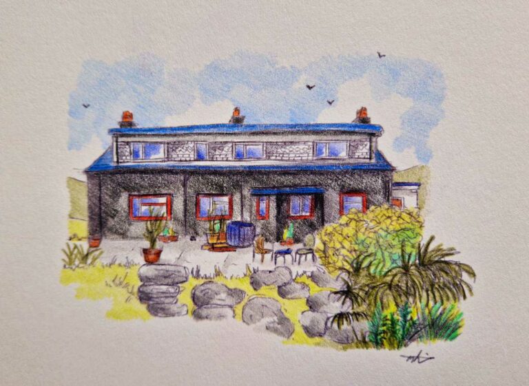 Wee croft house, Isle of Harris - handmade by M.H Art