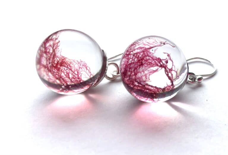 Real Seaweed Earrings - handmade by Sarah Kay Arts (view 3)