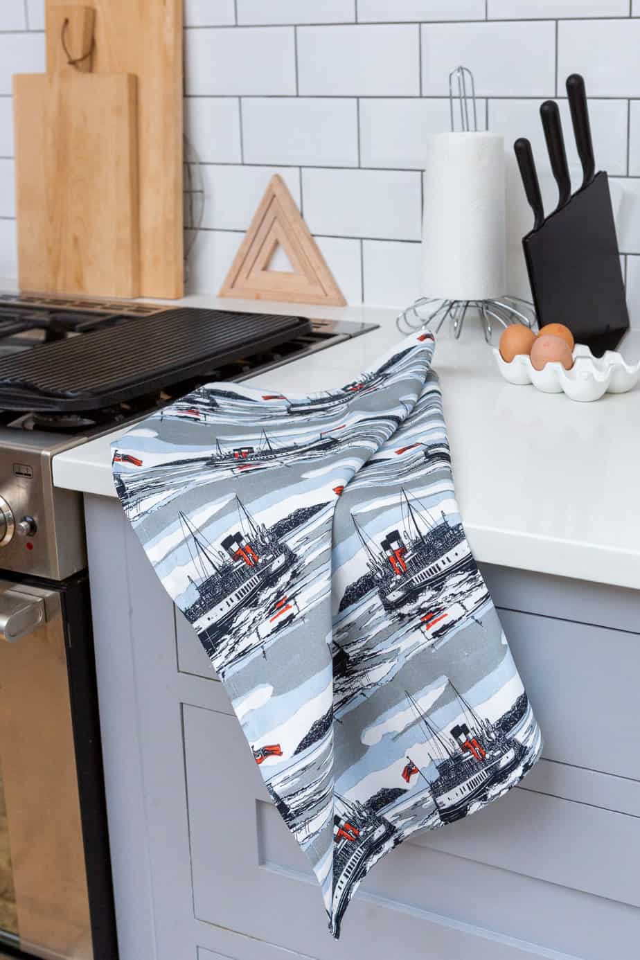 Tea Towel - Waverley Pale Grey - Image 2