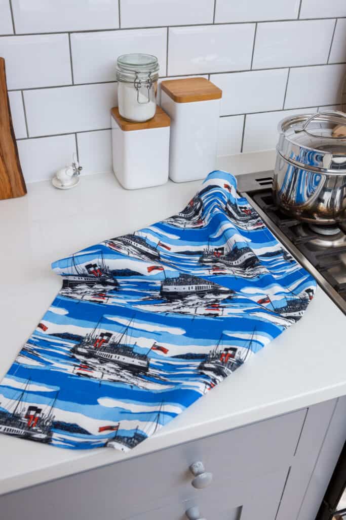 Tea Towel - Waverley Blue - handmade by Sarah Jane Hemsley Upholstery - The Bulloch Collection (view 3)